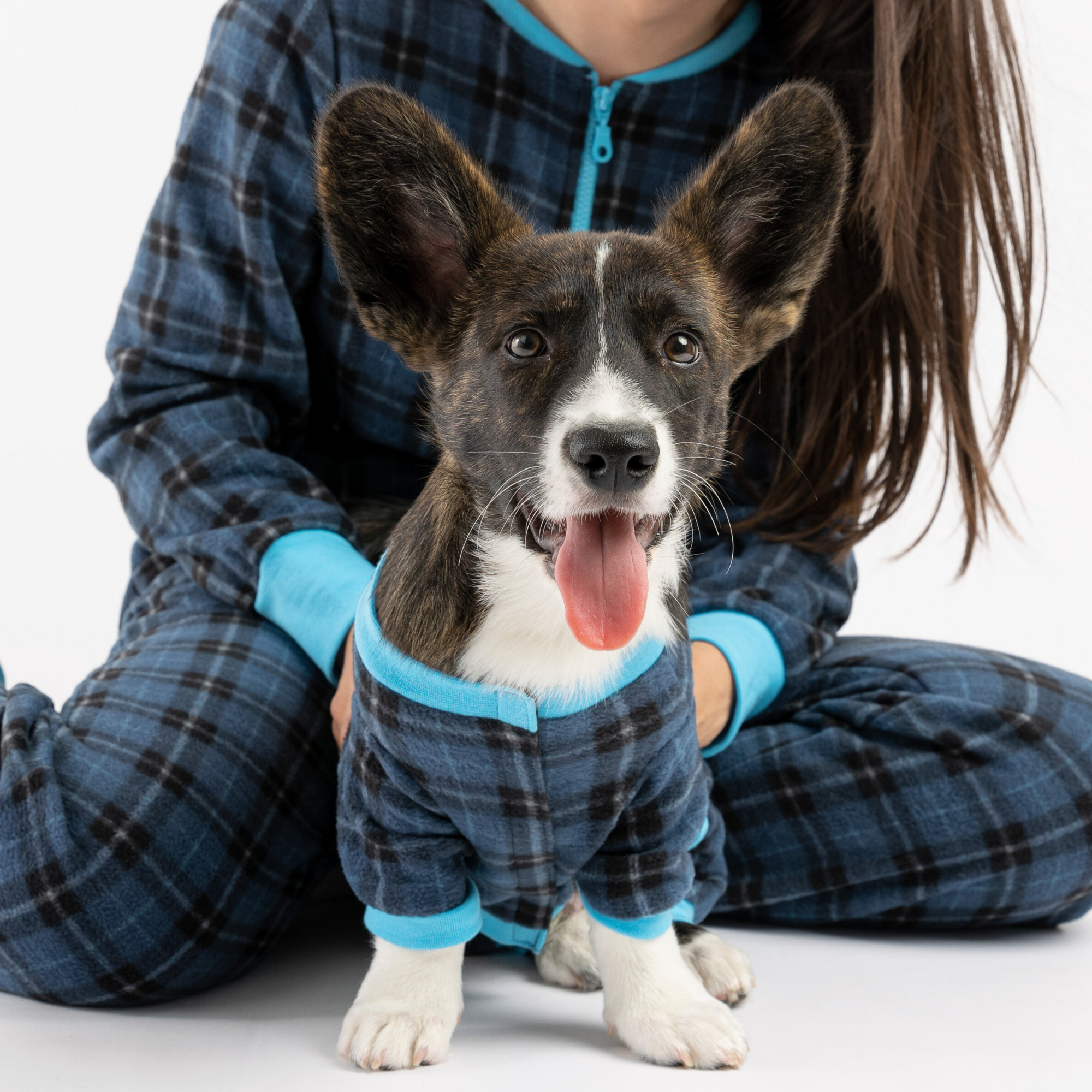 Blue Plaid Dog Pajamas – Soft & Cozy Pet Onesie for Ultimate Comfort