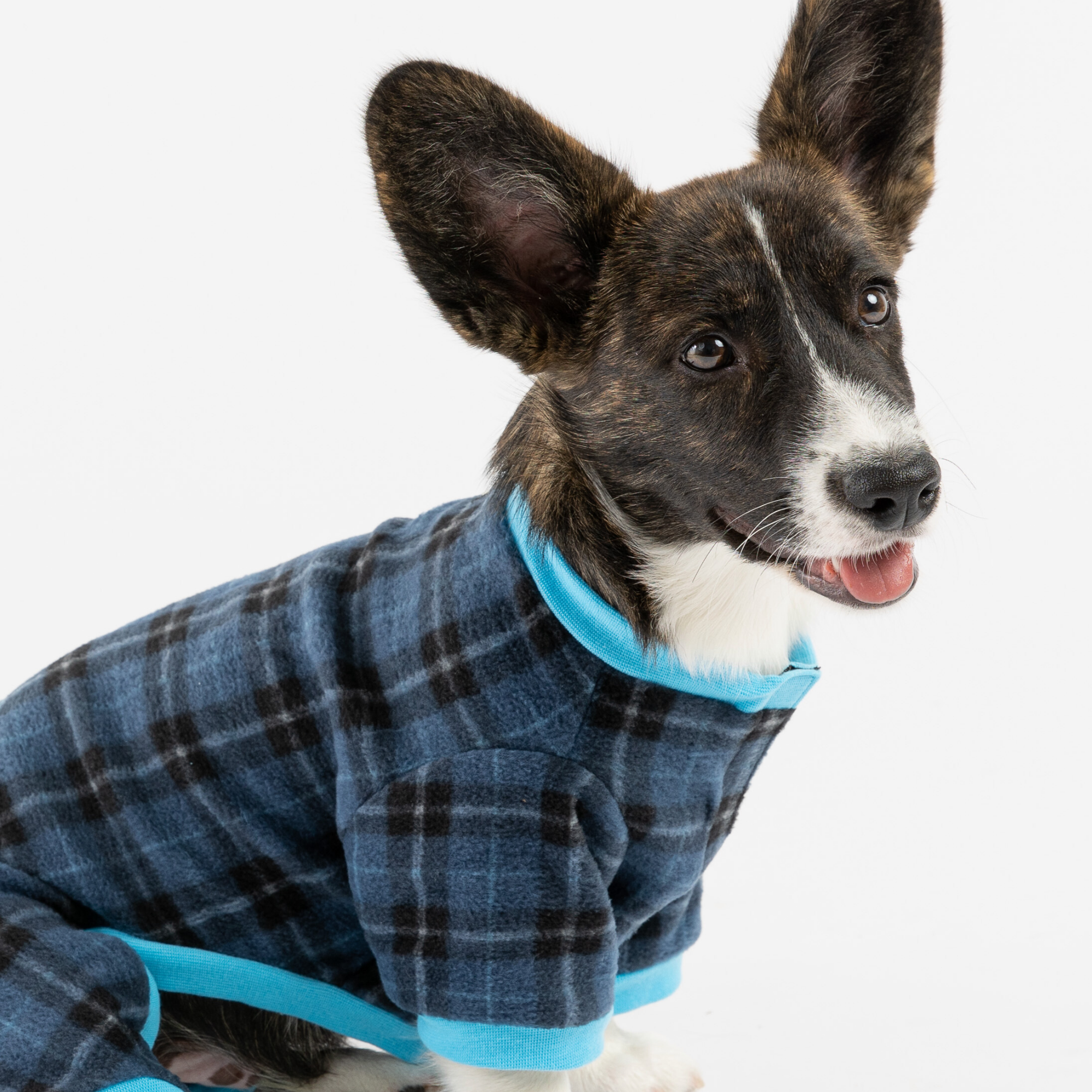 Blue Plaid Dog Pajamas – Soft & Cozy Pet Onesie for Ultimate Comfort