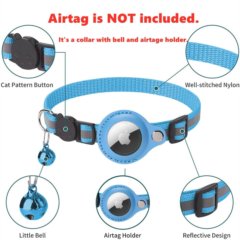 Airtag Case Collar for Cats and Dogs - Reflective