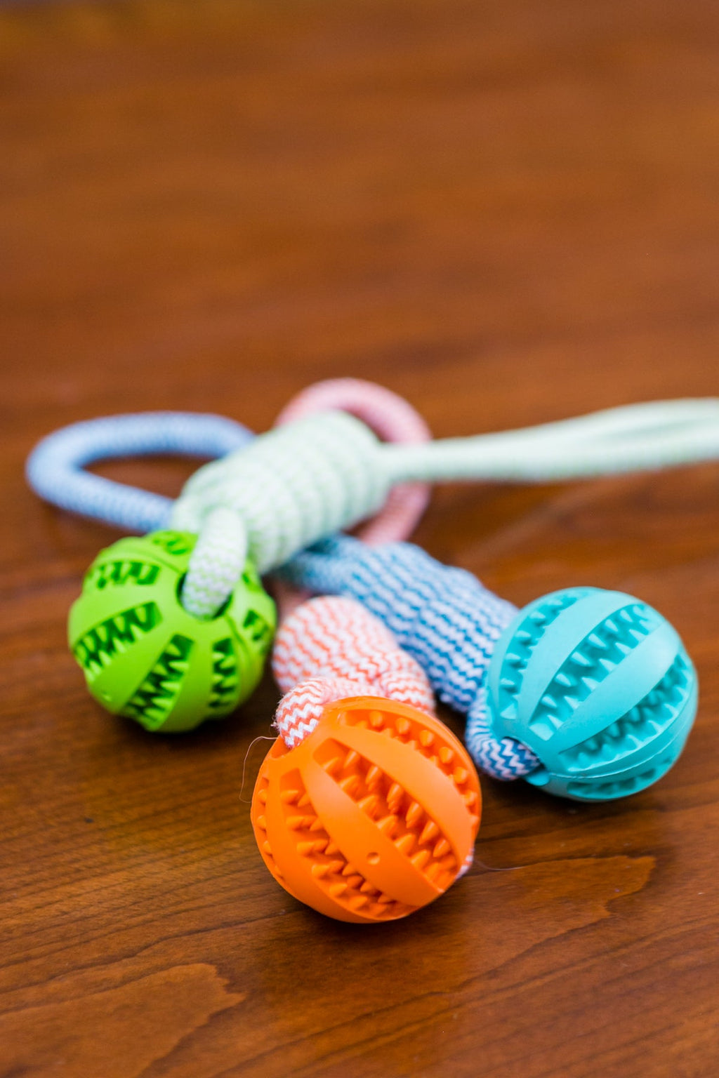 Durable Rubber Ball Chew Toy with Cotton Rope - Paw Perfect Pals