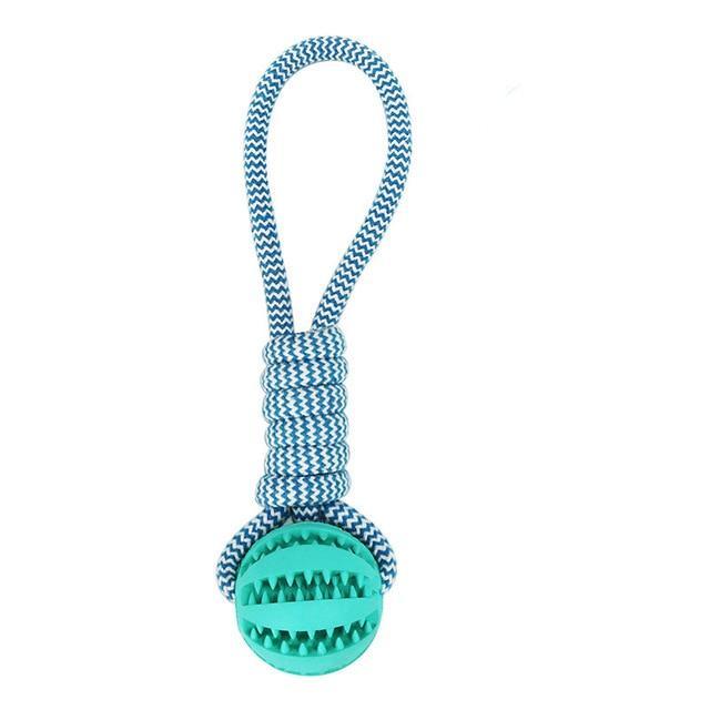Durable Rubber Ball Chew Toy with Cotton Rope - Paw Perfect Pals